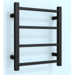 Heated Towel Rail Square 4 Bar 500Hx420Wx120D -Black